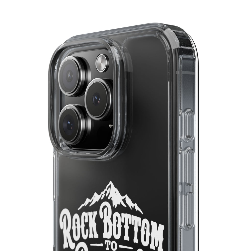 Clear Phone Case — “Rock Bottom to Roaming” Mountain Design