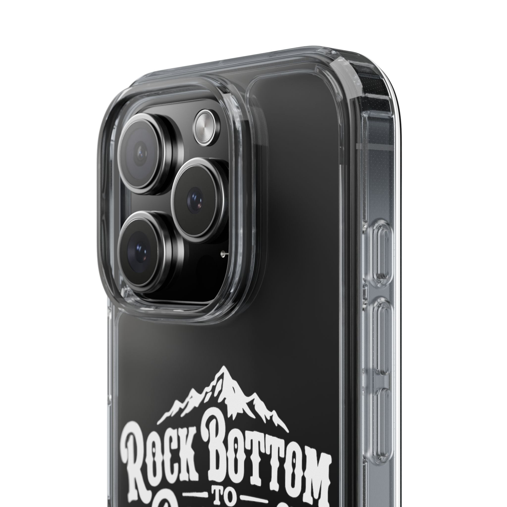 Clear Phone Case — “Rock Bottom to Roaming” Mountain Design