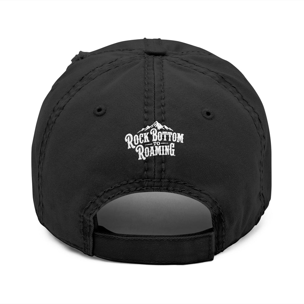 Rock Bottom Roaming Dad Hat | Distressed Embroidered Mountain Logo