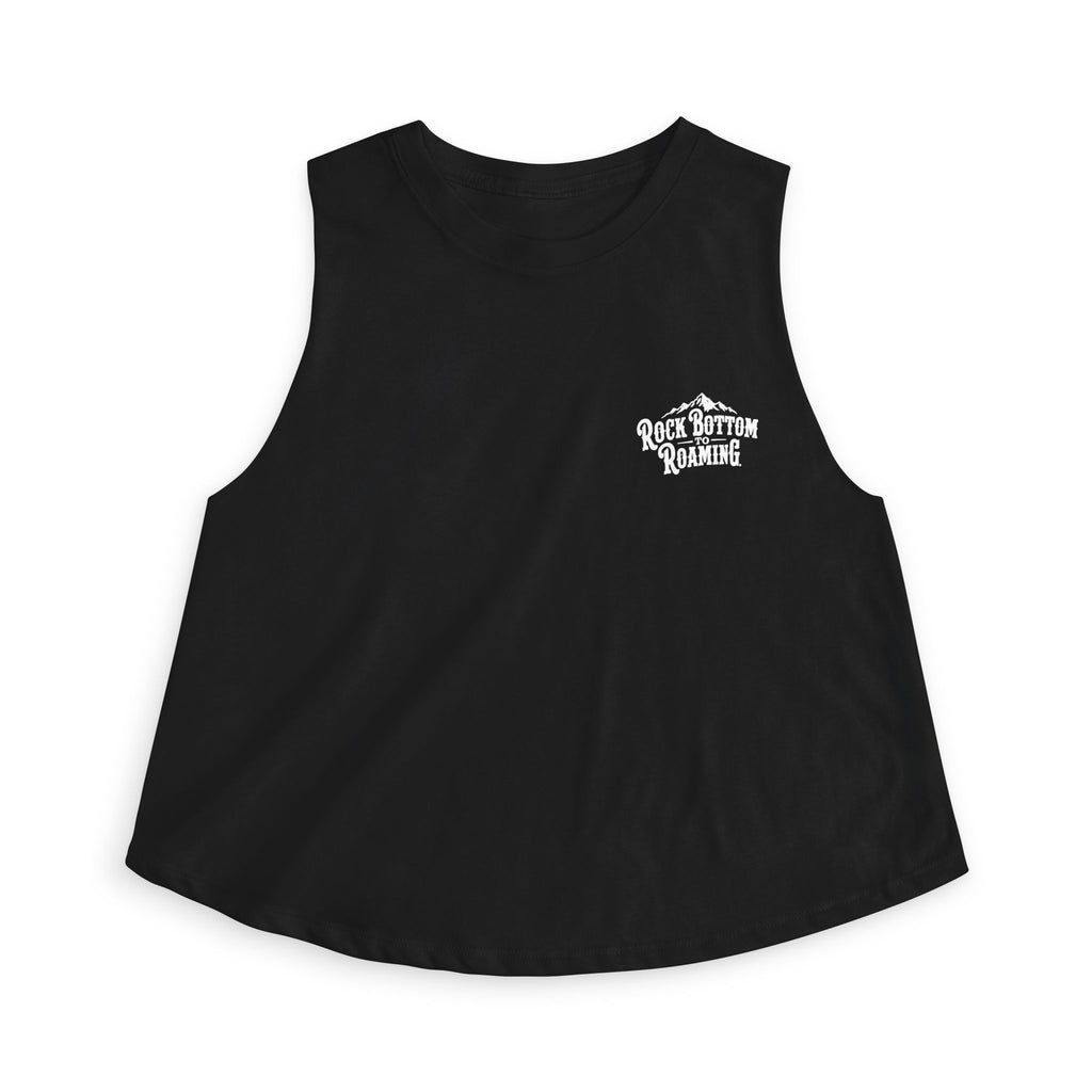 Rock Bottom Roadhouse Crop Top | Retro Bar Logo, Sleeveless Tank
