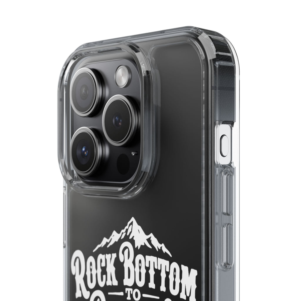 Clear Phone Case — “Rock Bottom to Roaming” Mountain Design