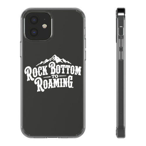 Clear Phone Case — “Rock Bottom to Roaming” Mountain Design