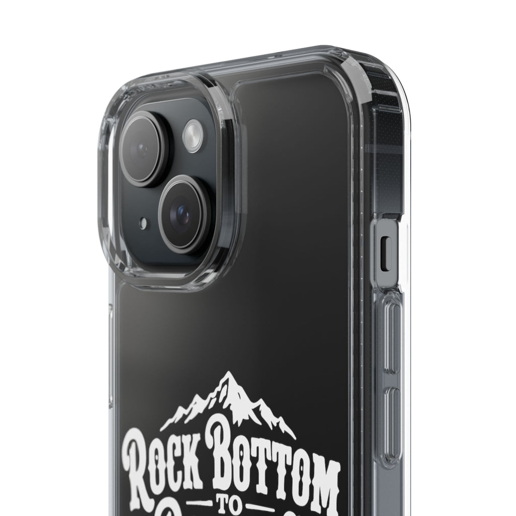 Clear Phone Case — “Rock Bottom to Roaming” Mountain Design
