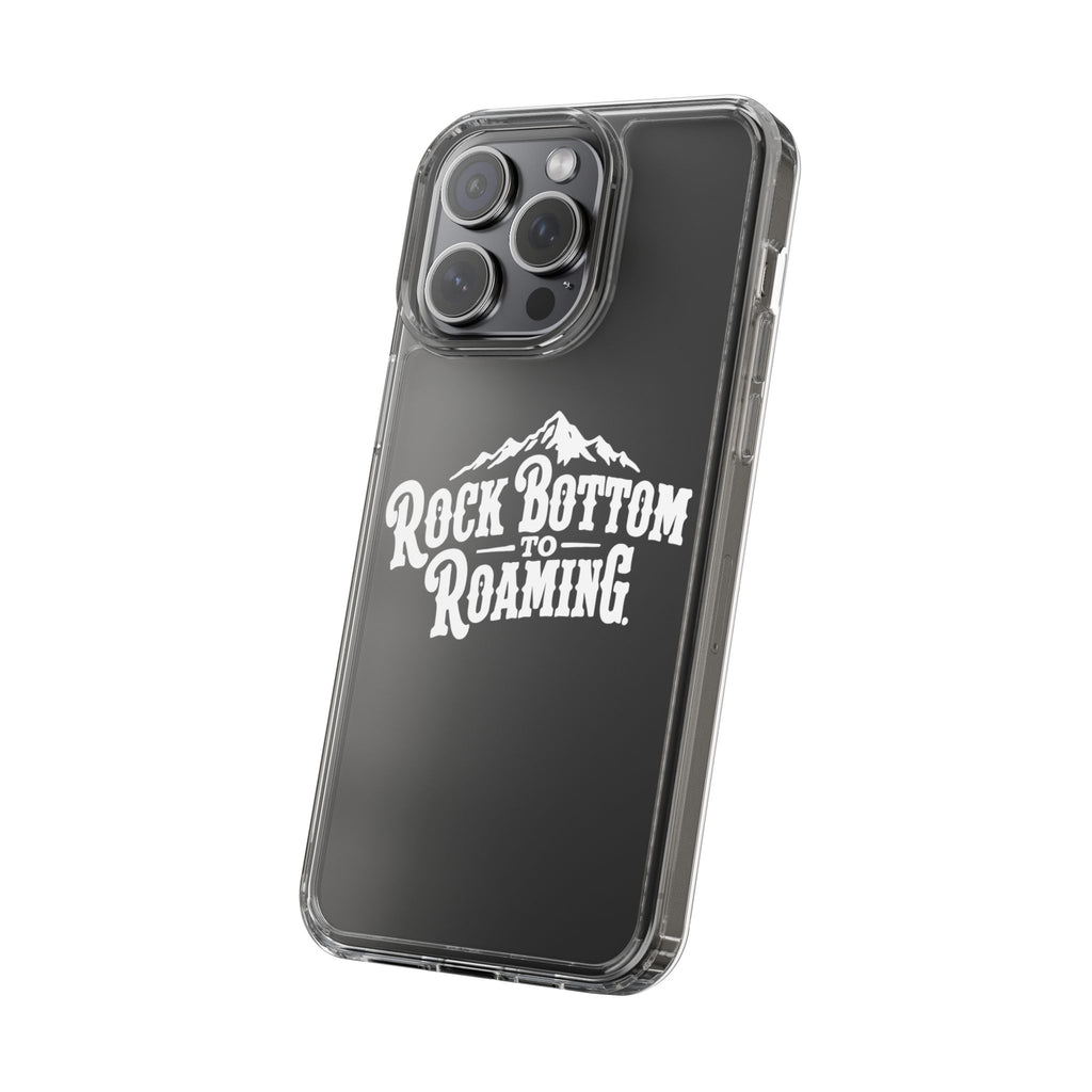 Clear Phone Case — “Rock Bottom to Roaming” Mountain Design