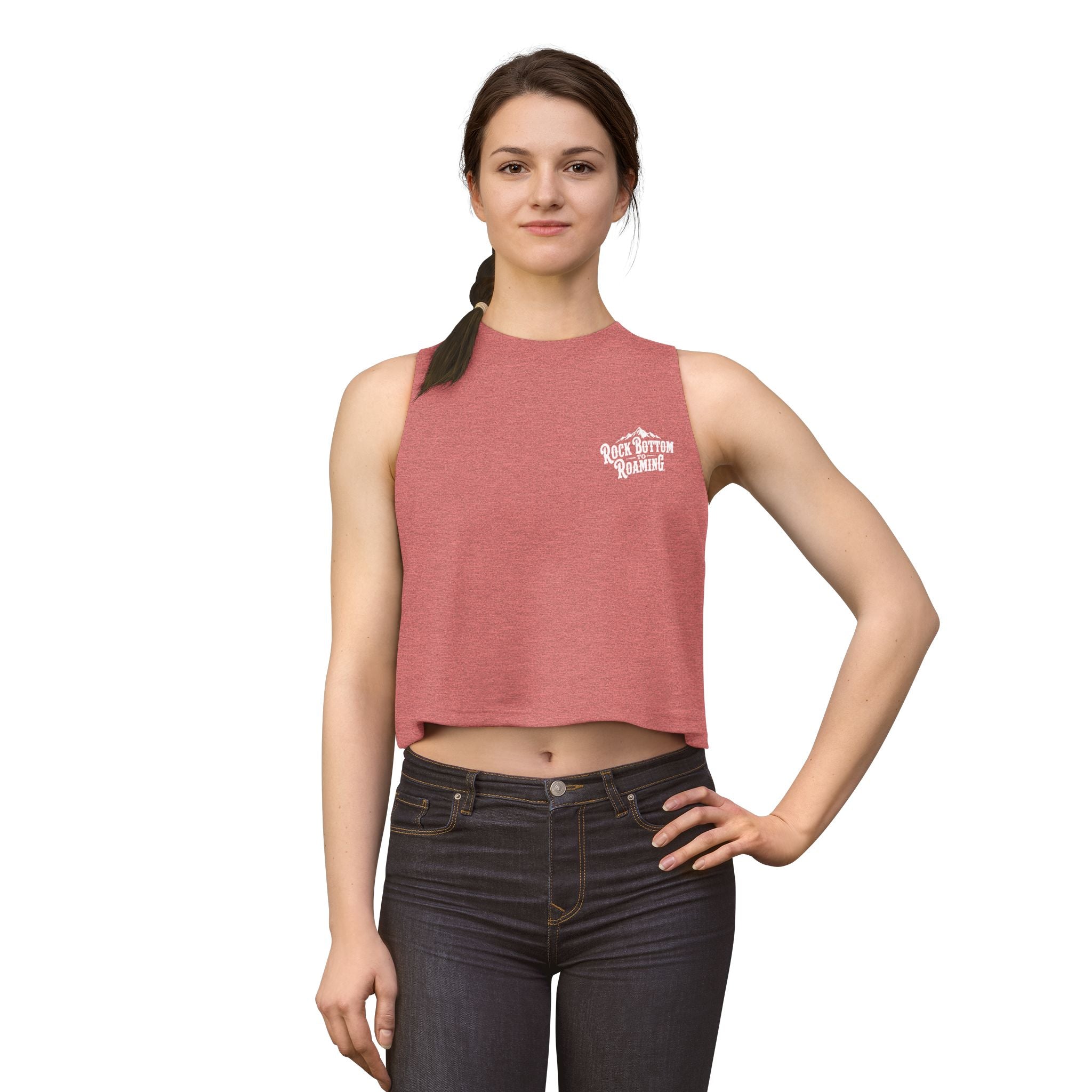 Rock Bottom Roadhouse Crop Top | Retro Bar Logo, Sleeveless Tank
