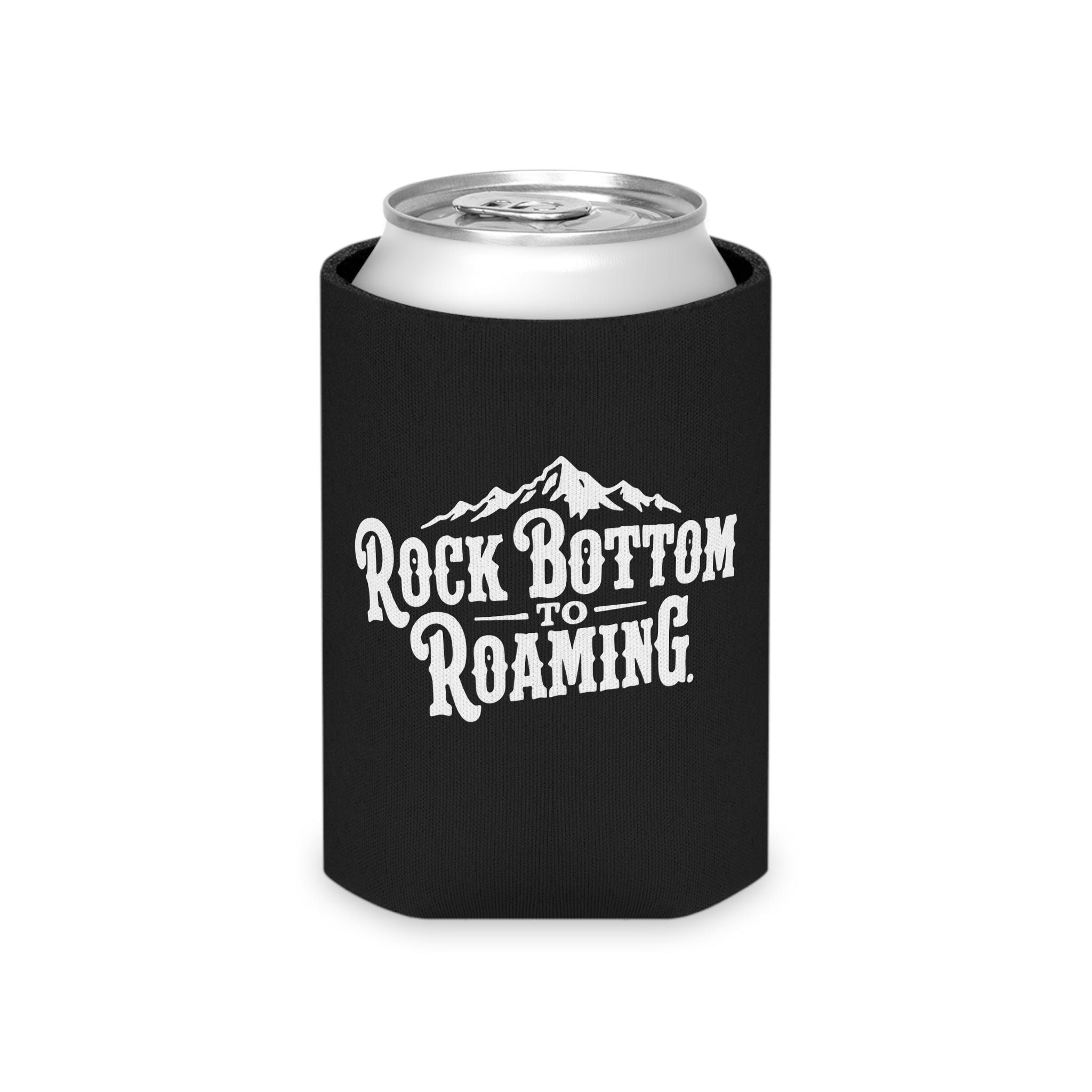 Rock Bottom to Roaming Can Cooler — Mountain Adventure Drink Koozie