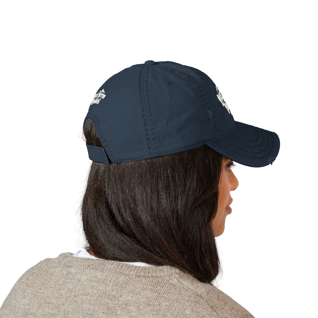 Rock Bottom Roaming Dad Hat | Distressed Embroidered Mountain Logo