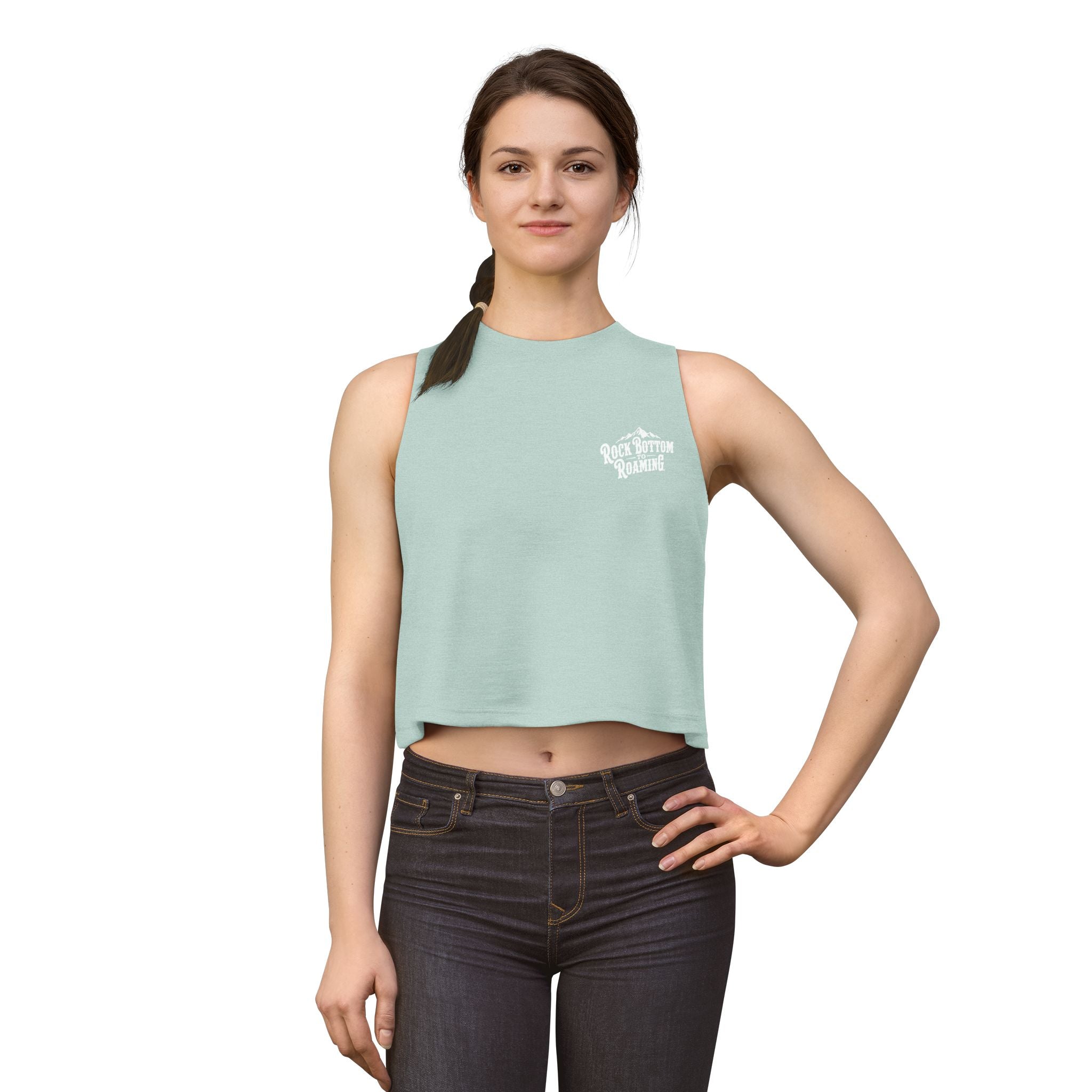 Rock Bottom Roadhouse Crop Top | Retro Bar Logo, Sleeveless Tank