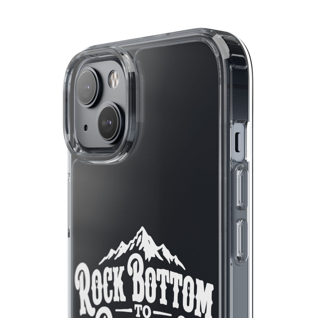 Clear Phone Case — “Rock Bottom to Roaming” Mountain Design
