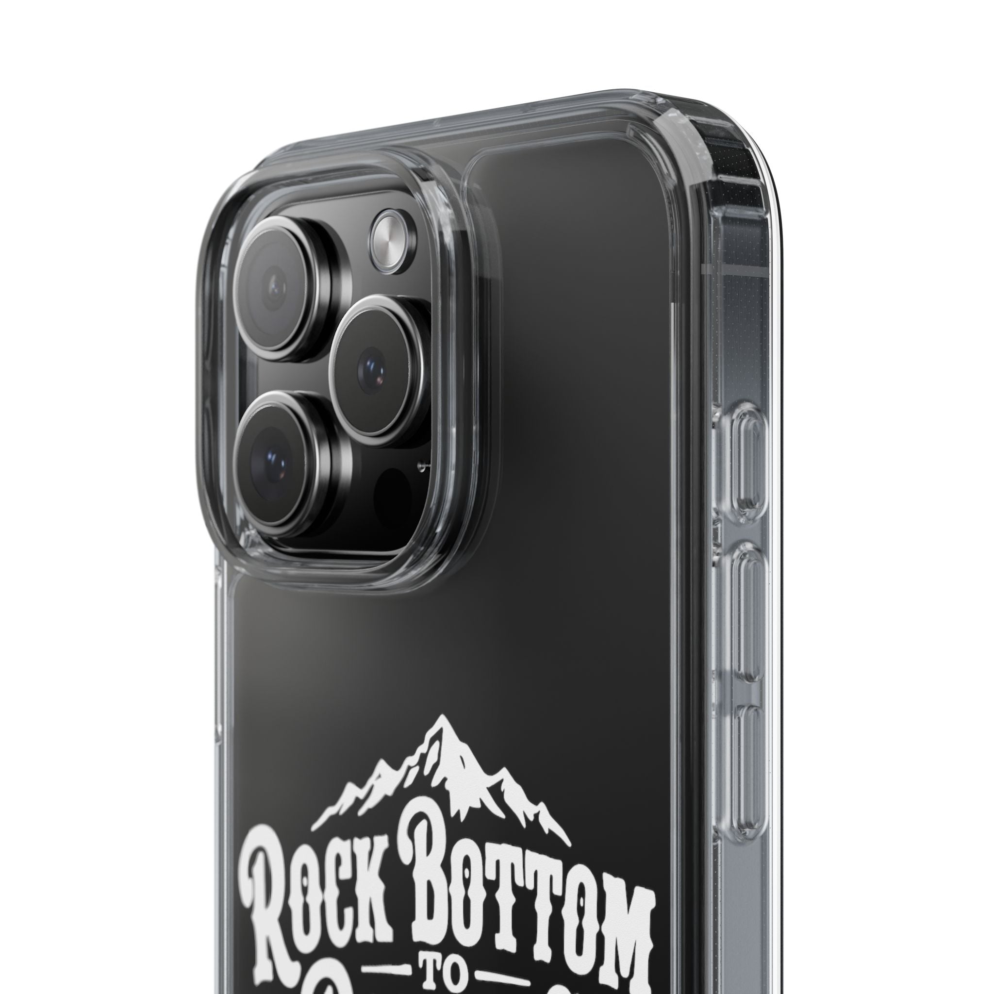 Clear Phone Case — “Rock Bottom to Roaming” Mountain Design