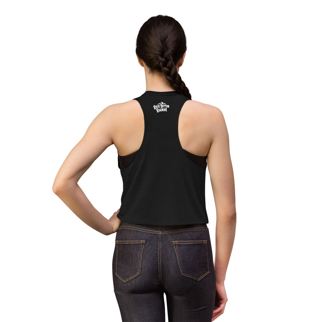 Rock Bottom Roadhouse Crop Top | Retro Bar Logo, Sleeveless Tank