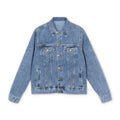 Denim Jacket — "Rock Bottom to Roaming" Mountain Logo Men’s Trucker Jacket