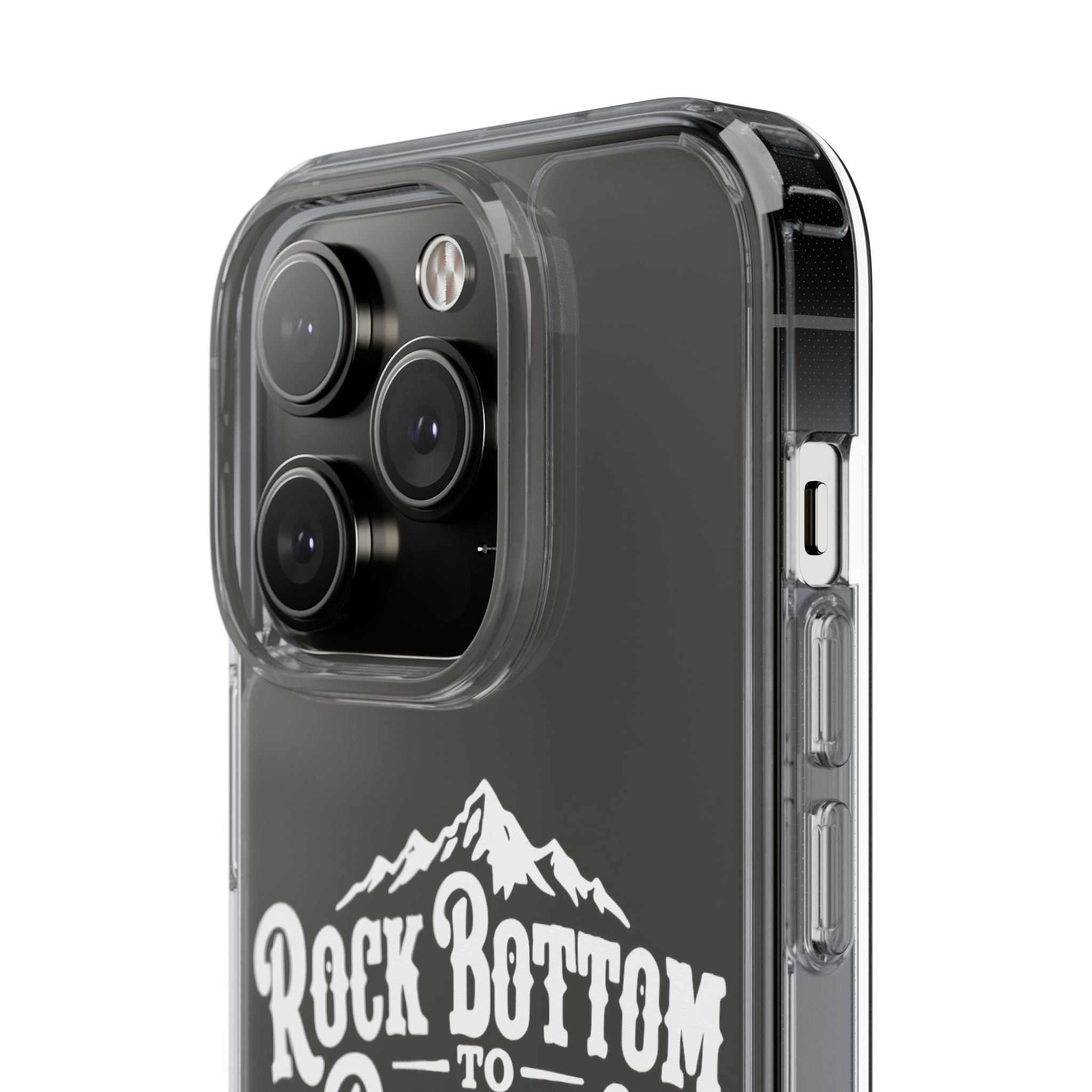 Clear Phone Case — “Rock Bottom to Roaming” Mountain Design