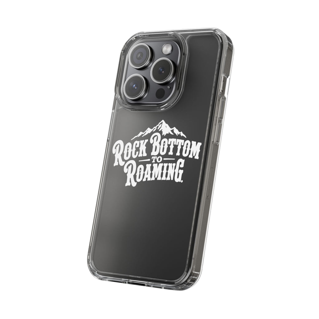 Clear Phone Case — “Rock Bottom to Roaming” Mountain Design