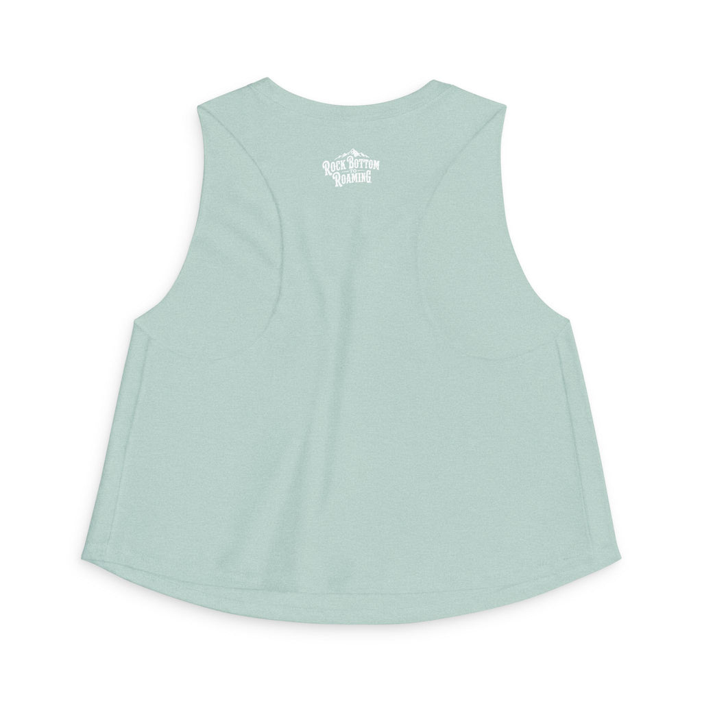 Rock Bottom Roadhouse Crop Top | Retro Bar Logo, Sleeveless Tank