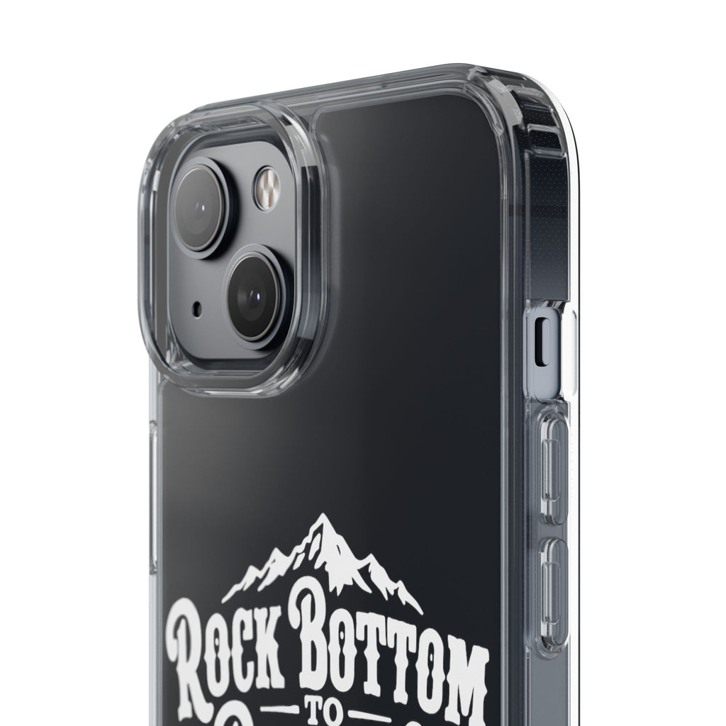 Clear Phone Case — “Rock Bottom to Roaming” Mountain Design