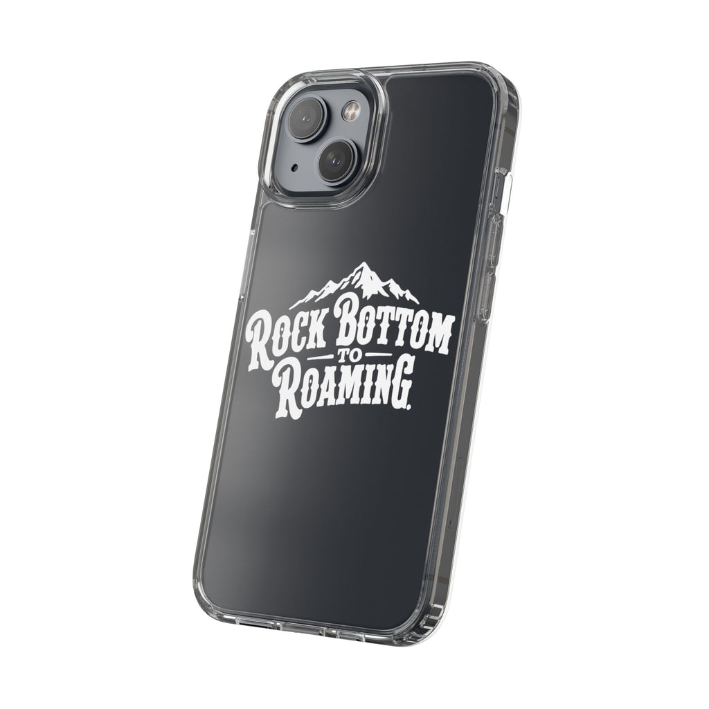 Clear Phone Case — “Rock Bottom to Roaming” Mountain Design